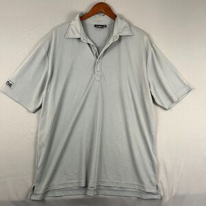 Black Clover Men's Polo Shirt Size XL Gray Live Lucky Short Sleeve 5 Button Golf